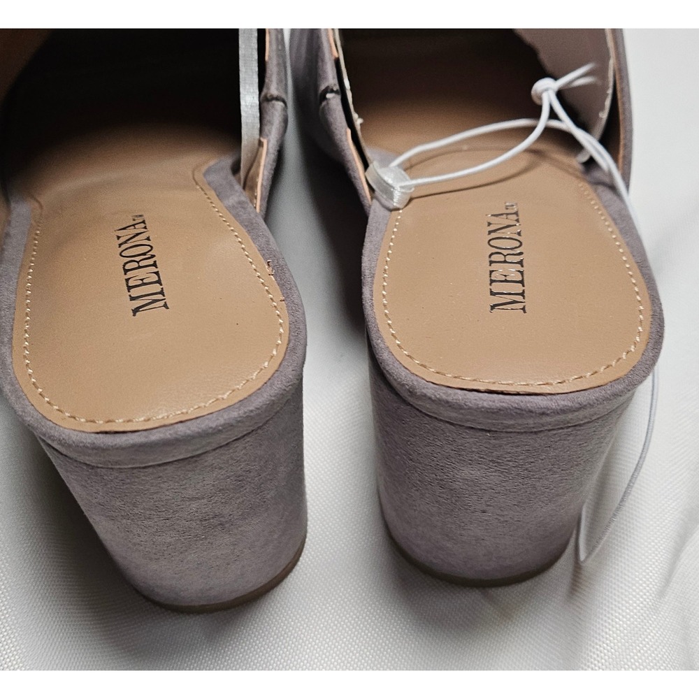 Merona DIDI Gray Suede Block Heel Mule Shoes Women's Size 8.5 New - Picture 7 of 14